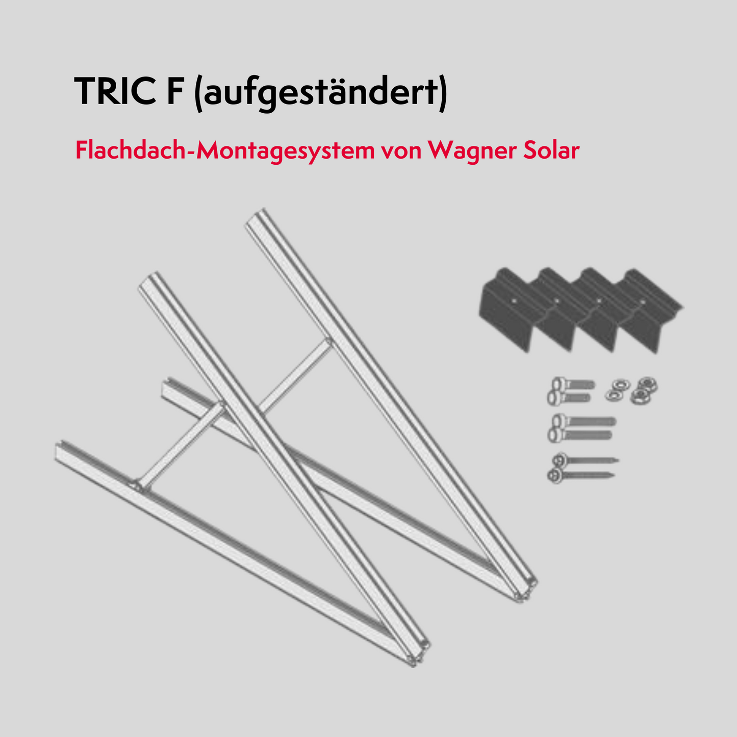 Wagner Solar Halterung für Flachdach (Beton) aufgeständert – Set je Modul